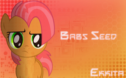 Size: 1920x1200 | Tagged: safe, artist:ekkitathefilly, artist:soren-the-owl, edit, babs seed, earth pony, pony, g4, female, filly, solo, transparent flesh, vector, wallpaper, wallpaper edit