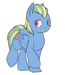 Size: 2313x2669 | Tagged: safe, artist:erthilo, oc, oc only, oc:flare, pegasus, pony, fallout equestria, fallout equestria: heroes, high res, male, pegasus oc, raised hoof, simple background, solo, stallion, transparent background