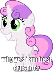 Size: 1493x2008 | Tagged: safe, sweetie belle, g4, best filly, female, meme, solo