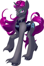 Size: 1024x1502 | Tagged: dead source, safe, artist:pyoo-kee-pony, oc, oc only, oc:windmistress, pony, unicorn, dark skyes, simple background, solo, transparent background, unshorn fetlocks