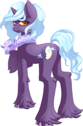 Size: 1024x1551 | Tagged: safe, artist:pyoo-kee-pony, oc, oc only, pony, unicorn, clothes, dark skyes, nightswitch, scarf, simple background, solo, transgender, transparent background, unshorn fetlocks
