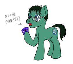 Size: 800x700 | Tagged: safe, artist:fantasyglow, pony, card, frown, glasses, hearthstone, hoof hold, open mouth, ponified, solo, trump