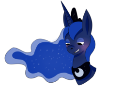 Size: 1626x1203 | Tagged: safe, artist:toxiee, princess luna, g4, blushing, female, solo