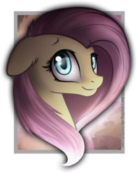 Size: 579x731 | Tagged: safe, artist:rrusha, fluttershy, g4, dark, female, out of frame, portrait, solo