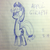 Size: 604x609 | Tagged: safe, artist:pyrodianbrony, artist:pyrux, applejack, earth pony, pony, g4, doodle, drawing, female, funny, lined paper, random, silly, silly pony, solo, traditional art