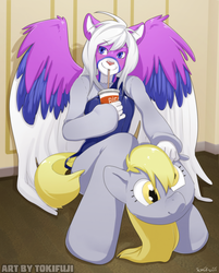 Size: 723x900 | Tagged: safe, artist:tokinogami, derpy hooves, pegasus, pony, g4, female, furry, fursuit, mare