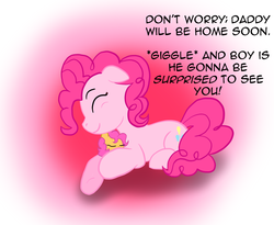 Size: 1214x997 | Tagged: safe, artist:chipmunkfanatic, pinkie pie, oc, earth pony, pony, g4, cute, daaaaaaaaaaaw, dialogue, diapinkes, eyes closed, female, foal, lying down, mare, mother and child, newborn, offspring, parent:cheese sandwich, parent:pinkie pie, parents:cheesepie, sleeping