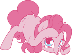 Size: 493x374 | Tagged: safe, artist:stoic5, pinkie pie, earth pony, pony, g4, :p, cute, diapinkes, face down ass up, female, looking at you, mare, simple background, smiling, solo, tongue out, transparent background