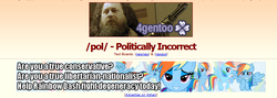 Size: 808x289 | Tagged: safe, rainbow dash, human, pegasus, pony, g4, /pol/, 4chan, 4chan screencap, banner, blushing, conservative, duo, gentoo, gun, libertarian, lidded eyes, mouthpiece, nationalism, politically incorrect, richard stallman, shotgun, text, weapon