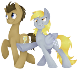 Size: 1024x911 | Tagged: safe, artist:vantardise, derpy hooves, doctor whooves, time turner, pegasus, pony, g4, female, mare