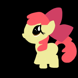 Size: 1024x1024 | Tagged: safe, artist:drakmire, apple bloom, earth pony, pony, g4, black background, female, filly, foal, simple background, solo