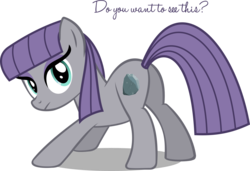 Size: 3000x2055 | Tagged: dead source, safe, artist:katequantum, maud pie, earth pony, pony, g4, maud pie (episode), my little pony: friendship is magic, 2014, boulder buns, butt, female, high res, mare, missing accessory, old art, plot, simple background, solo, transparent background