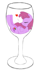 Size: 400x650 | Tagged: safe, artist:drakmire, berry punch, berryshine, earth pony, pony, g4, cup, cup of pony, drink, female, micro, solo, wine glass