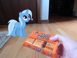 Size: 4608x3456 | Tagged: safe, artist:transformersguy1000, trixie, human, g4, irl, peanut butter crackers, photo, ponies in real life, that pony sure does love peanut butter crackers