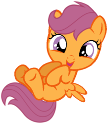 Size: 413x473 | Tagged: safe, artist:dreamcasterpegasus, scootaloo, g4, cute, cutealoo, diabetes, female, looking at you, on back, simple background, smiling, solo, transparent background