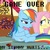 Size: 450x450 | Tagged: safe, fluttershy, rainbow dash, g4, maud pie (episode), my little pony: friendship is magic, bloated, food baby, homestar runner, implied stuffing, rock candy, stinkoman 20x6, stomach ache, stuffed, stuffed belly