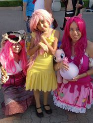 Size: 540x720 | Tagged: safe, fluttershy, pinkie pie, human, g4, cosplay, irl, irl human, photo