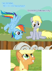 Size: 899x1217 | Tagged: safe, applejack, derpy hooves, dinky hooves, rainbow dash, earth pony, pegasus, pony, g4, :t, animated, cliff, cloud, comic, dark comedy, dialogue, dinkybuse, equestria's best mother, equestria's worst mother, female, flying, frown, implied abuse, looking down, mare, sitting, smiling, spread wings, squee, this will end in tears, this will end in tears and/or death, underhoof, watching, we are going to hell, wide eyes, wings, worried