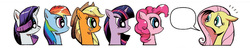 Size: 1395x274 | Tagged: safe, edit, idw, applejack, fluttershy, pinkie pie, rainbow dash, rarity, twilight sparkle, alicorn, pony, friendship is magic #17, g4, spoiler:comic, female, mane six, mare, twilight sparkle (alicorn)