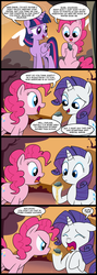 Size: 713x2000 | Tagged: safe, artist:madmax, pinkie pie, rarity, twilight sparkle, alicorn, pony, g4, maud pie (episode), comic, female, mare, sand, scene parody, twilight sparkle (alicorn)