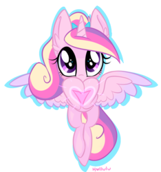 Size: 800x856 | Tagged: safe, artist:meekcheep, princess cadance, alicorn, pony, g4, cute, cutedance, female, flying, heart, simple background, solo, transparent background