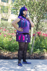 Size: 533x800 | Tagged: safe, artist:cristinachan, twilight sparkle, human, g4, 2013, clothes, convention, cosplay, irl, irl human, matsuricon, photo, skirt, solo