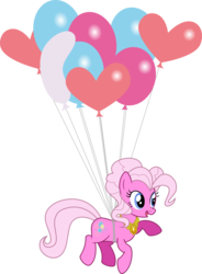 Size: 1702x2308 | Tagged: safe, artist:kaylathehedgehog, pinkie pie (g3), earth pony, pony, g3, g4, balloon, element of joy, elements of harmony, female, flying, g3 to g4, generation leap, jewelry, necklace, simple background, solo, then watch her balloons lift her up to the sky, transparent background