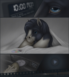 Size: 1080x1200 | Tagged: safe, artist:wiredhooves, comic:the lost milk, ball, bed, lostdragon, morning ponies, waking up