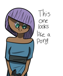 Size: 500x601 | Tagged: safe, artist:sadyuri, maud pie, human, g4, maud pie (episode), ask, female, humanized, rock, solo, tumblr