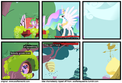 Size: 1200x820 | Tagged: safe, princess celestia, spike, twilight sparkle, g4, a softer world, golden oaks library