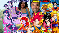 Size: 1024x576 | Tagged: safe, artist:gonzalossj3, twilight sparkle, equestria girls, g4, carla castañeda, dragon ball, dragon ball z, male, mario castañeda, mexico, son goku, son twilight, spanish, voice actor joke