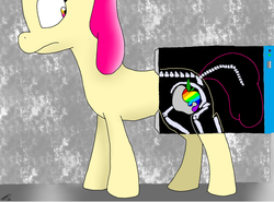 Size: 2300x1704 | Tagged: safe, artist:aurydash25, apple bloom, g4, cutie mark, female, quality, skeleton, solo, x-ray, x-ray picture, zap apple