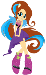 Size: 373x601 | Tagged: safe, artist:mlploverandsoniclover, oc, oc only, oc:gaby, pony, equestria girls, g4, my little pony equestria girls: rainbow rocks, base used, female, royal winged pegasus, solo