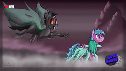 Size: 1600x900 | Tagged: safe, artist:rulsis, firefly, medley, changeling, pegasus, pony, g1, female, mare