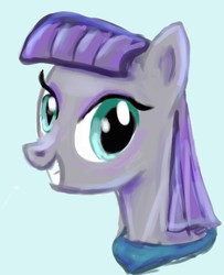 Size: 551x679 | Tagged: safe, artist:hereticalrants, maud pie, earth pony, pony, g4, maud pie (episode), bust, female, mare, portrait, smiling, solo, when she smiles