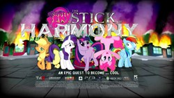 Size: 1280x720 | Tagged: safe, edit, applejack, pinkie pie, rainbow dash, rarity, twilight sparkle, g4, playstation 3, ponyville and the stick of harmony, south park, south park: the stick of truth, thq, xbox 360