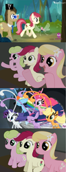 Size: 492x1286 | Tagged: safe, artist:why485, applejack, daisy, doctor whooves, flower wishes, fluttershy, lily, lily valley, pinkie pie, rainbow dash, rarity, roseluck, time turner, twilight sparkle, alicorn, breezie, pony, g4, it ain't easy being breezies, my little pony: friendship is magic, 3d glasses, applebreezie, breezie pie, breeziefied, exploitable meme, flower trio, hub logo, mane six, meme, rainbow breez, rarbreez, reaction guys, reaction ponies, species swap, twilight breezie, twilight sparkle (alicorn)