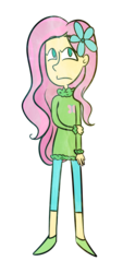 Size: 1024x2273 | Tagged: safe, artist:lila79, fluttershy, human, g4, clothes, female, humanized, solo, sweater, sweatershy