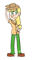 Size: 1024x1866 | Tagged: safe, artist:lila79, applejack, human, g4, female, humanized, simple background, solo