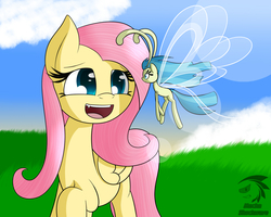 Size: 1280x1024 | Tagged: safe, artist:mechashockwave, fluttershy, breezie, pegasus, pony, g4, it ain't easy being breezies, my little pony: friendship is magic, season 4, fangs, flutterfang