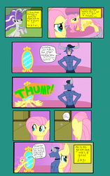 Size: 1700x2712 | Tagged: safe, artist:oneovertwo, fluttershy, iron will, breezie, g4, it ain't easy being breezies, alternate universe, comic, magic mirror, mirror, thimble, wat