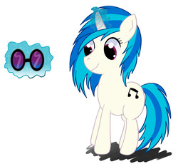 Size: 2163x1993 | Tagged: safe, artist:miaowwww, dj pon-3, vinyl scratch, g4, female, glasses, magic, solo