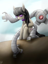 Size: 1280x1707 | Tagged: safe, artist:firenze, octavia melody, earth pony, pony, g4, crossover, doctor octavia, doctor octopus, female, male, marvel, solo, sonata du octave, spider-man