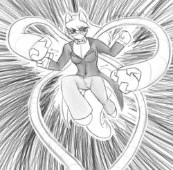 Size: 1280x1258 | Tagged: safe, artist:sketchygrl, octavia melody, earth pony, anthro, g4, crossover, doctor octavia, doctor octopus, female, male, marvel, monochrome, solo, sonata du octave, spider-man