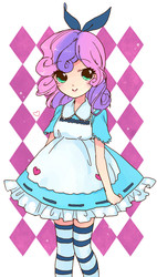 Size: 427x750 | Tagged: safe, artist:pasikon, sweetie belle, human, g4, alice in wonderland, female, humanized, solo