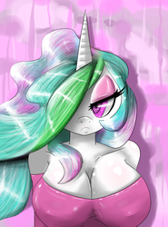 Size: 800x1080 | Tagged: safe, artist:snorgastic, princess celestia, anthro, g4, breasts, busty princess celestia, cleavage, female, solo