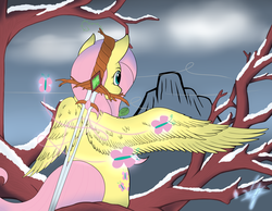 Size: 2250x1750 | Tagged: safe, artist:mythicaljazz, fluttershy, g4, female, solo, sword