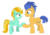 Size: 1513x1063 | Tagged: safe, artist:puetsua, flash sentry, lightning dust, pegasus, pony, g4, brother and sister, duo, duo male and female, female, folded wings, headcanon, male, mare, siblings, simple background, stallion, transparent background, wings