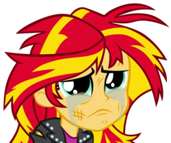 Size: 4180x3488 | Tagged: safe, artist:pinkiespartygirl, sunset shimmer, equestria girls, g4, my little pony equestria girls, crying, female, simple background, solo, sunsad shimmer, transparent background, vector