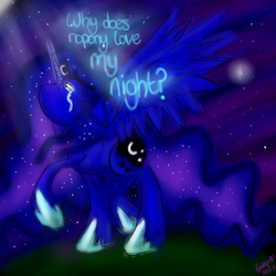 Size: 1200x1200 | Tagged: safe, artist:amberony, princess luna, g4, female, sad, solo